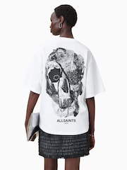 AllSaints White Heaps Amelie 100% Organic Cotton T-Shirt - Image 6 of 8
