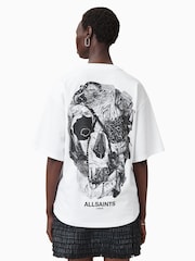 AllSaints White Heaps Amelie 100% Organic Cotton T-Shirt - Image 7 of 8