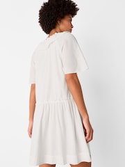 Whistles White Ruffle Trapeze 100% Cotton Mini Dress - Image 2 of 5