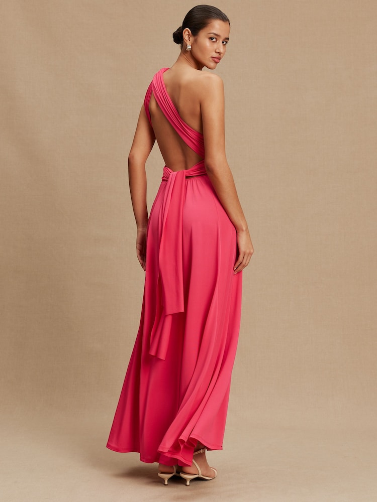 strapless open back dress Stylish Hot Pink Dress main image 0