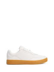 Tommy Hilfiger Natural Leather Embossed Cupsole Trainers - Image 1 of 4
