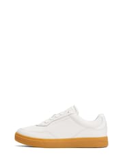 Tommy Hilfiger Natural Leather Embossed Cupsole Trainers - Image 2 of 4