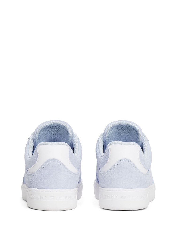 Tommy Hilfiger Blue Casual Suede Embossed Logo Trainers - Image 4 of 4