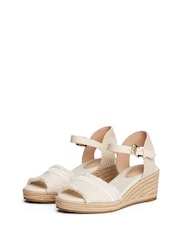 Tommy Hilfiger Natural Fringe Canvas Wedge Sandals - Image 1 of 4