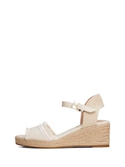 Tommy Hilfiger Natural Fringe Canvas Wedge Sandals - Image 3 of 4