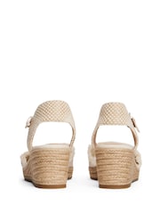Tommy Hilfiger Natural Fringe Canvas Wedge Sandals - Image 4 of 4