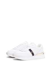 Tommy Hilfiger White Monogram Mesh Panel Cleat Trainers - Image 2 of 3