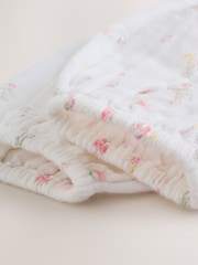 Blanco/Estampado de florecitas - Conjunto de 2 piezas con pelele bombacho y medias para bebé (0 meses - 3 años) - Imagen 7 de 11