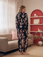 Bath & Body Works Black/Pink Cherry Blossom Twosie Pyjamas - Image 4 of 6
