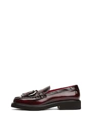 Tommy Hilfiger Red Lightweight Leather Tassel Loafers - Image 2 of 4