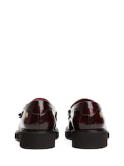 Tommy Hilfiger Red Lightweight Leather Tassel Loafers - Image 4 of 4