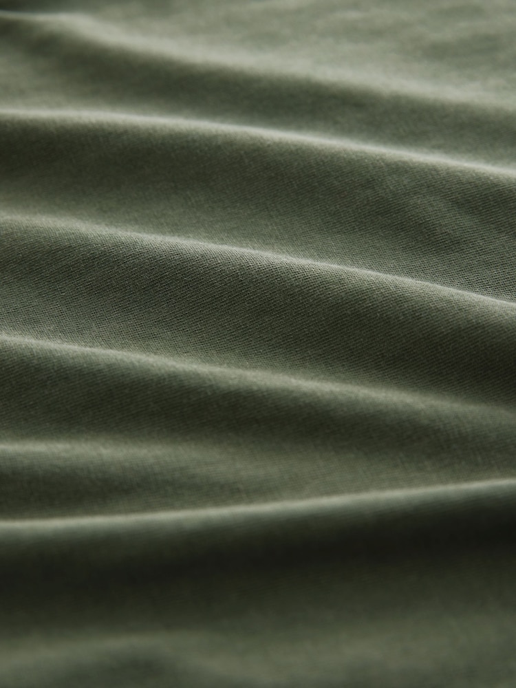 Washed Khaki Green Jersey Sarong Tie T-Shirt Dress - Image 8 of 8 Washed Khaki Green Jersey Sarong Tie T-Shirt Dress - Image 8 of 8