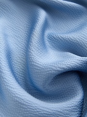 Light Blue Textured Satin Halter Sleeveless Midi Dress - Image 7 of 8