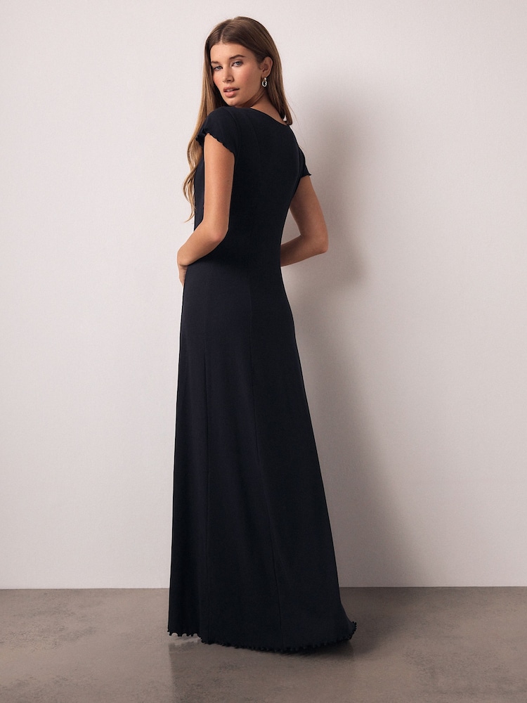 Buy Navy Blue Short Sleeve Jersey Button Through Maxi Dress from Next USA