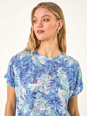 Roman Blue Burnout Printed T-Shirt - Image 1 of 5
