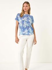 Roman Blue Burnout Printed T-Shirt - Image 2 of 5