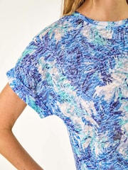 Roman Blue Burnout Printed T-Shirt - Image 5 of 5