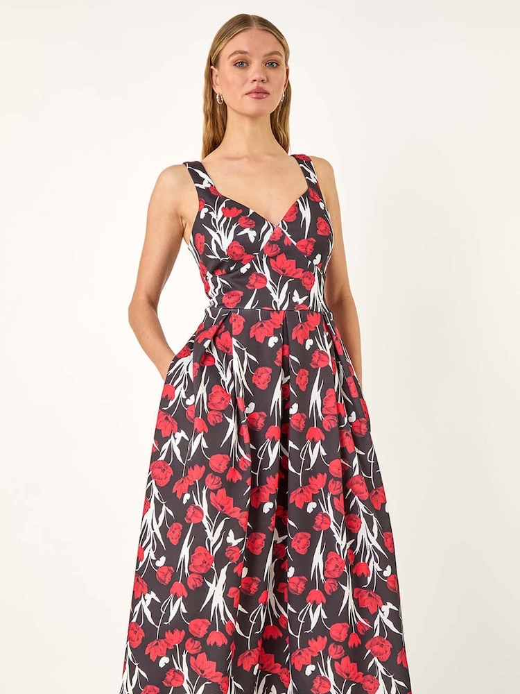 Roman Sweet Heart Floral Print Stretch Dress - Изображение 1 из 5