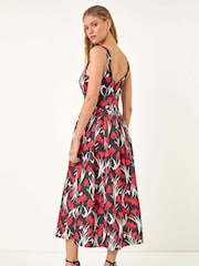 Roman Sweet Heart Floral Print Stretch Dress - Изображение 3 из 5