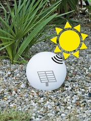 New Garden White Outdoor Buly Lighted Ball 20cm Solar Charging with Rechargeable Battery - Image 2 of 6