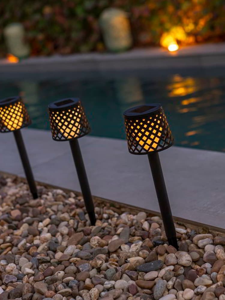New Garden Set of 4 Black Gretita Solar Garden Spikes - Image 1 of 6