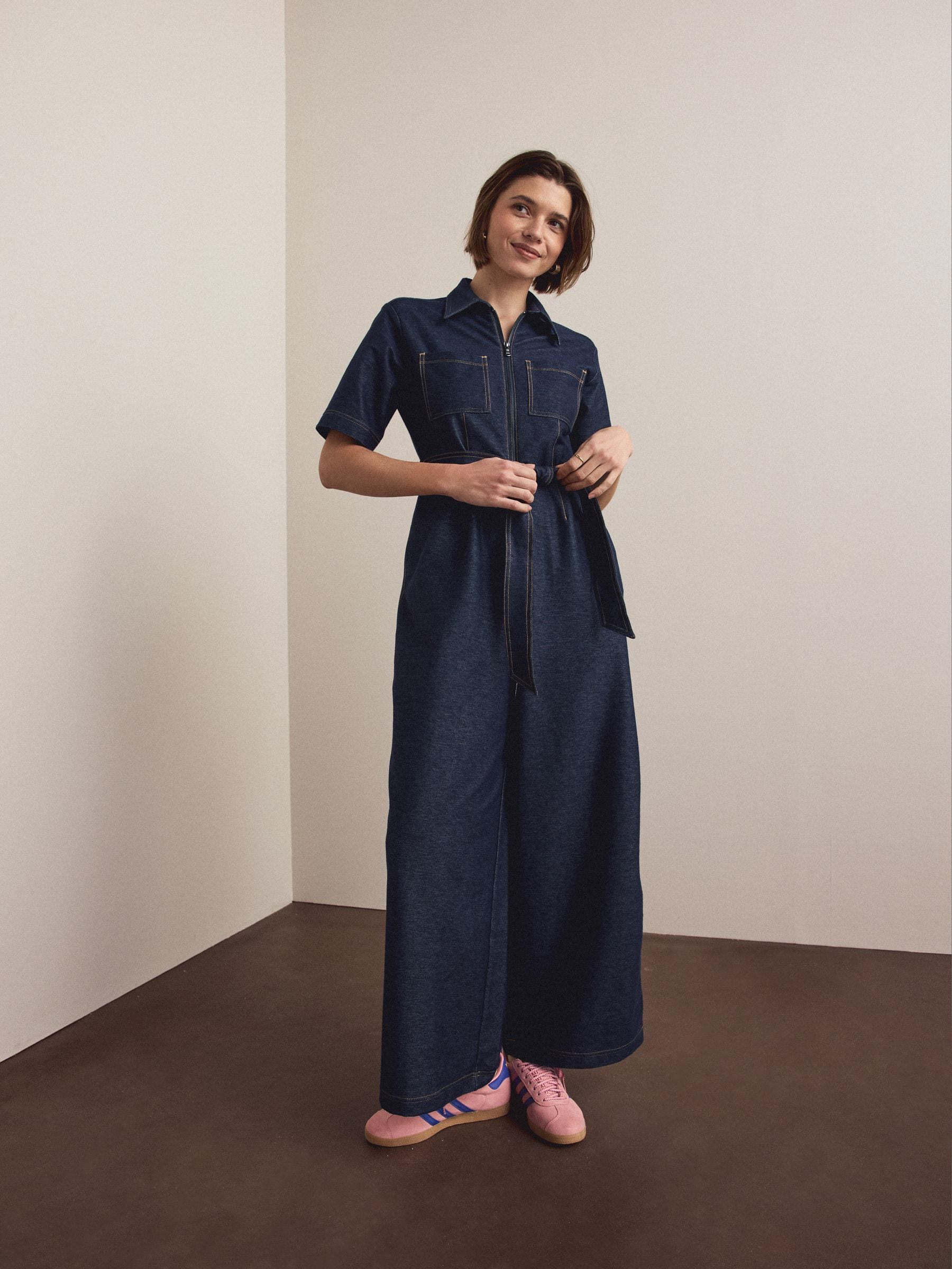 Buy Indigo Blue Denim Jersey Jumpsuit from the Next UK online shop