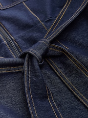 Indigo Blue Denim Jersey Jumpsuit - Image 3 of 4