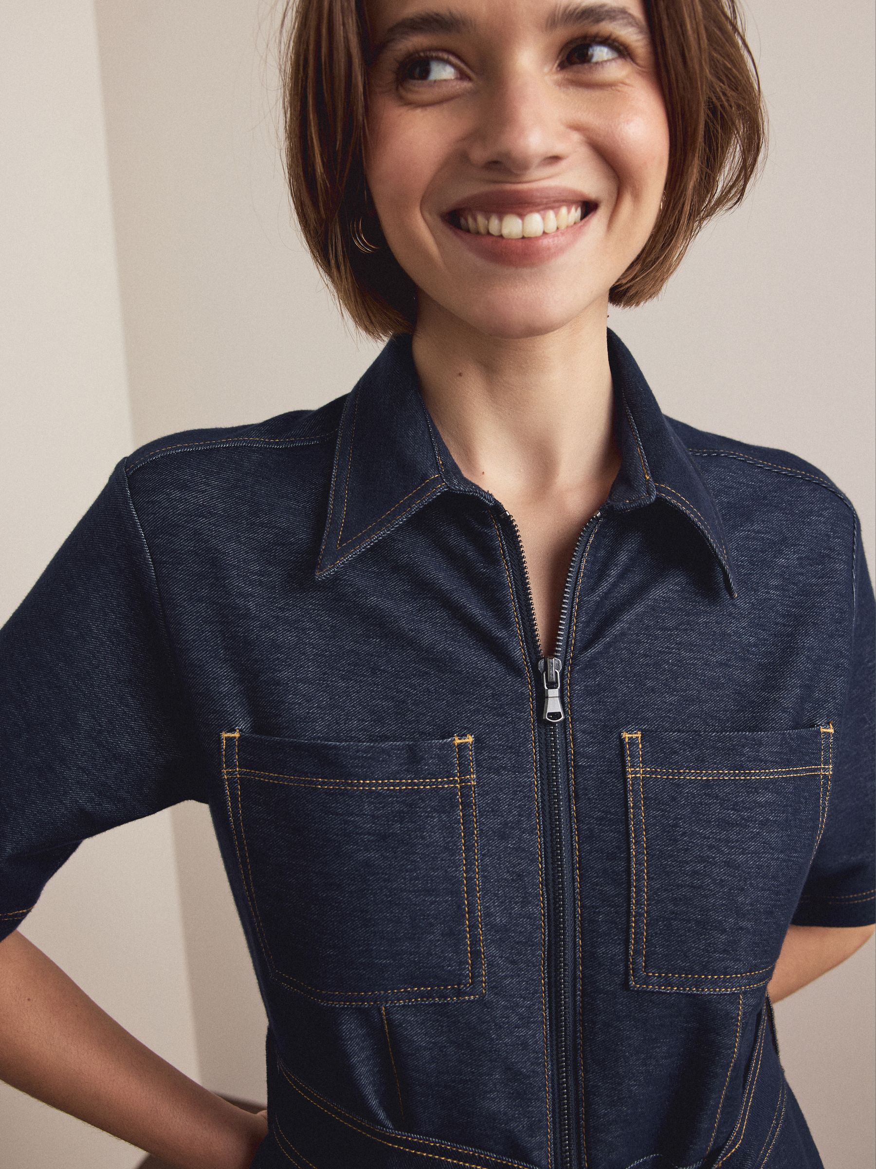 Comprar Azul índigo - Macacão jeans de malha from Next Brazil