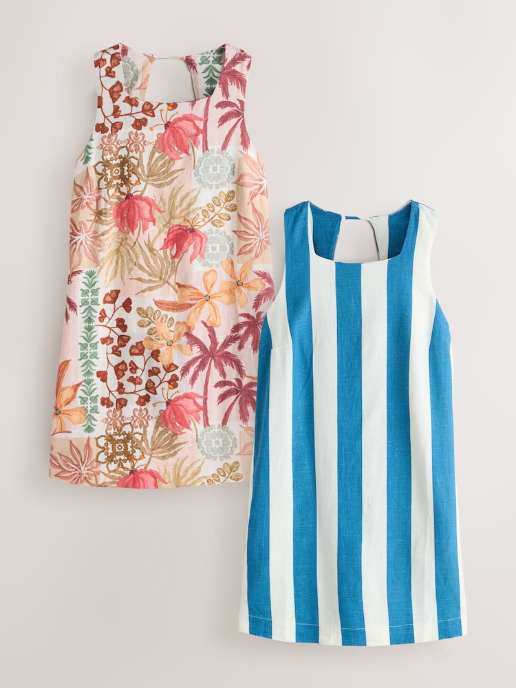 slim fit dress slacks MINKPINK Soleil Green Stripe Linen Blend Tie-Waist Midi Dress