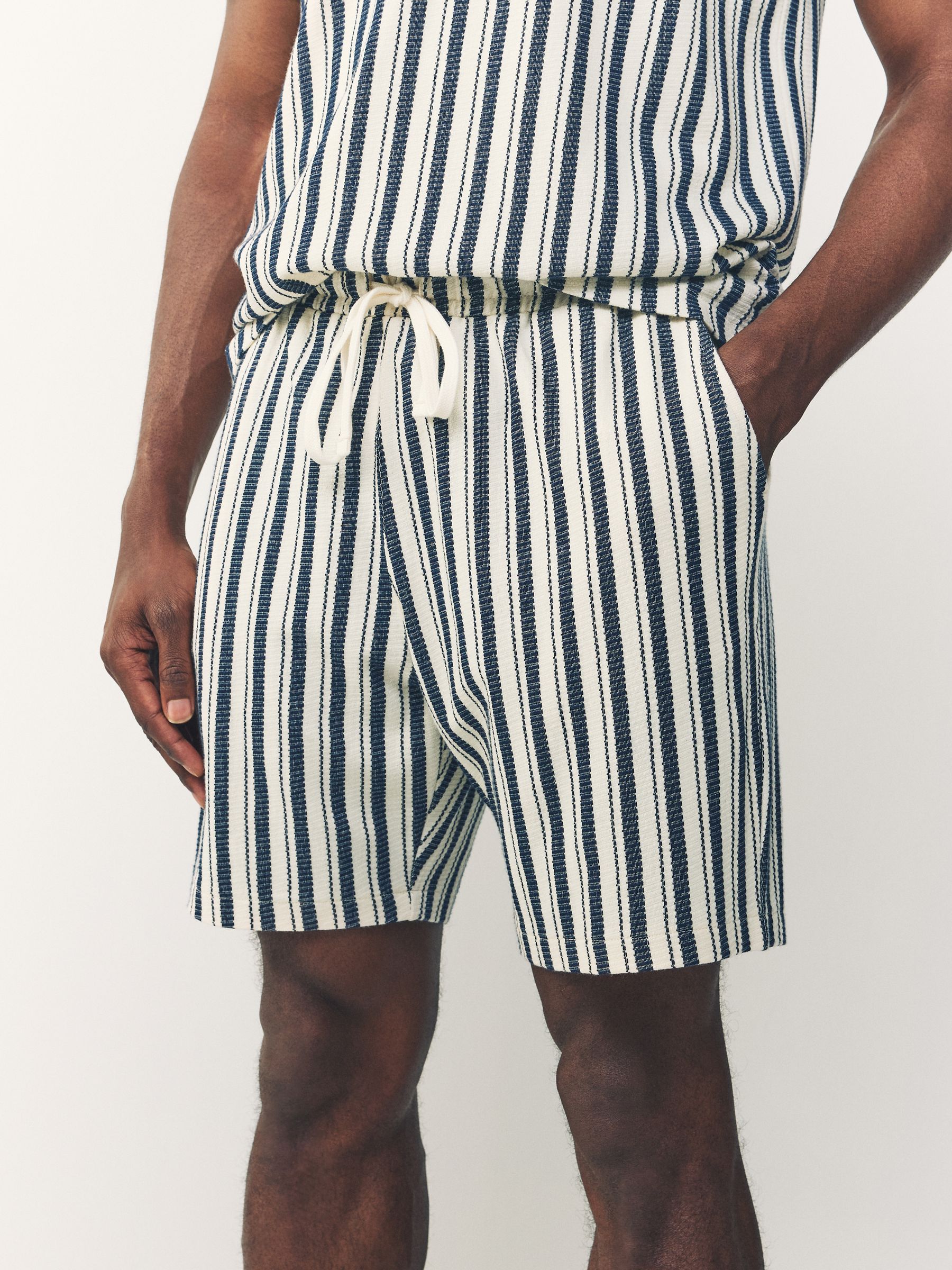 Buy Navy Blue/Ecru Vertical Stripe Shorts from the Next UK online shop