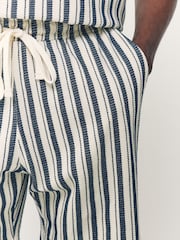 Navy/Ecru Stripe Drawstring Jersey Shorts - Image 5 of 10