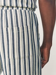 Navy/Ecru Stripe Drawstring Jersey Shorts - Image 6 of 10