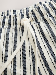 Navy/Ecru Stripe Drawstring Jersey Shorts - Image 8 of 10