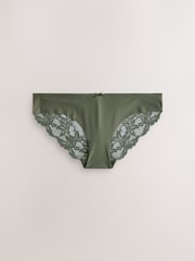 Sage Green Brazilian No VPL Lace Back Briefs 5 Pack - Image 5 of 8