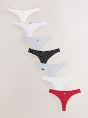 লাল/কালো - সুতির রিচ Knickers 7 প্যাক - 10এর মধ্যে 1 ছবি