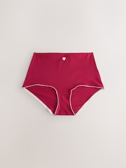 Red/Black Full Brief Cotton Rich Knickers 7 Pack - Image 2 of 13