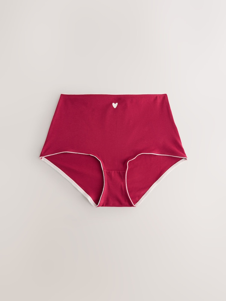 Red/Black Full Brief Cotton Rich Knickers 7 Pack - Image 2 of 13