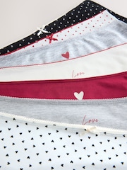 Red/Black Full Brief Cotton Rich Knickers 7 Pack - Image 9 of 13