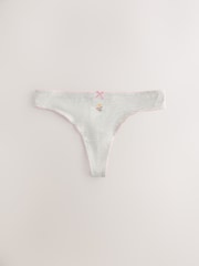 Lemon Yellow Thong Cotton Rich Knickers 5 Pack - Image 3 of 11