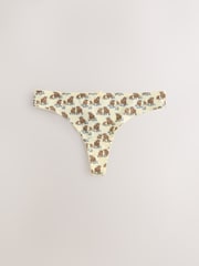 Lemon Yellow Thong Cotton Rich Knickers 5 Pack - Image 4 of 11