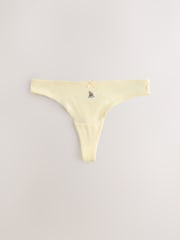 Lemon Yellow Thong Cotton Rich Knickers 5 Pack - Image 7 of 11