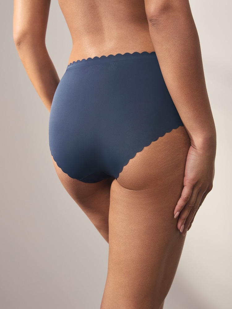 Navy Midi No VPL Scallop Edge Knickers - Image 2 of 5