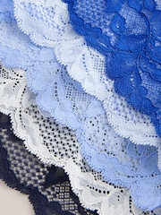 Blue Floral Full Brief Lace Back No VPL Invisible Knickers 5 Pack - Image 10 of 11