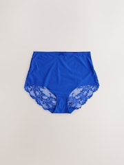 Blue Floral Full Brief Lace Back No VPL Invisible Knickers 5 Pack - Image 5 of 11