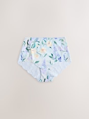 Blue Floral Full Brief Lace Back No VPL Invisible Knickers 5 Pack - Image 6 of 11