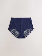 Blue Floral Full Brief Lace Back No VPL Invisible Knickers 5 Pack - Image 9 of 11