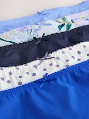 Blue Floral Brazilian Lace Back No VPL Invisible Knickers 5 Pack - Image 10 of 11