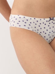 Blue Floral Brazilian Lace Back No VPL Invisible Knickers 5 Pack - Image 4 of 11