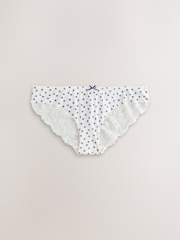 Blue Floral Brazilian Lace Back No VPL Invisible Knickers 5 Pack - Image 6 of 11