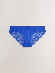 Blue Floral Brazilian Lace Back No VPL Invisible Knickers 5 Pack - Image 7 of 11